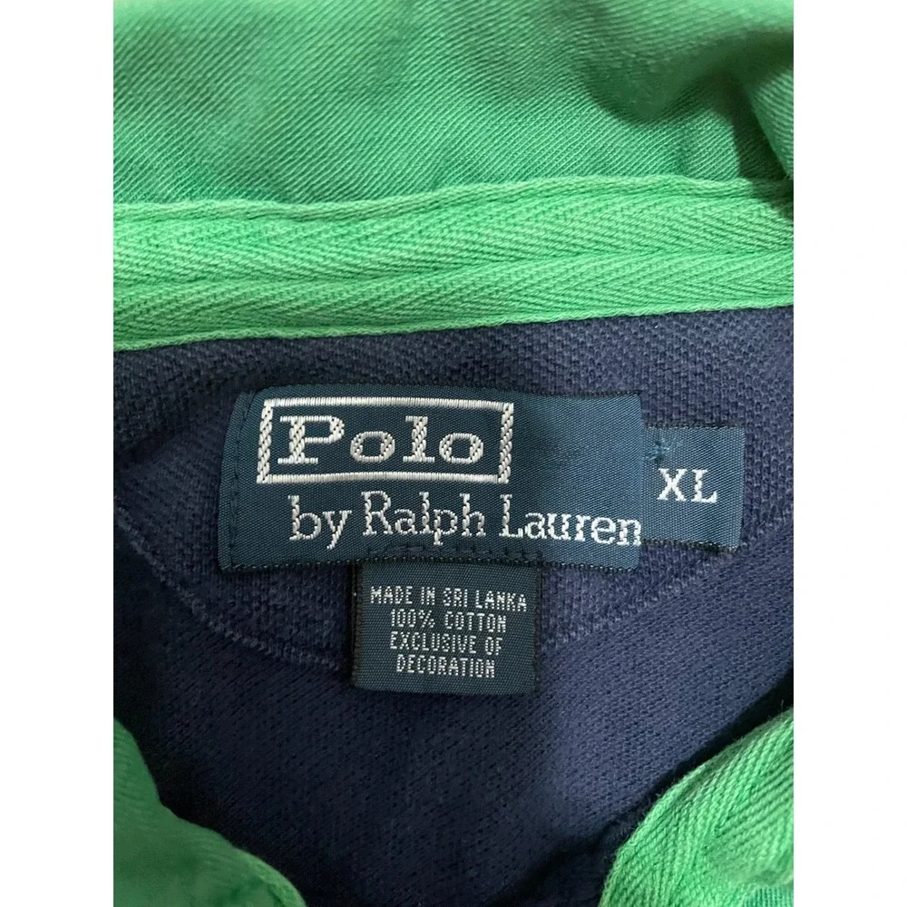 Polo Ralph Lauren Polo Shirt Mens Extra Large Diagonal Sash Multi Pony Navy